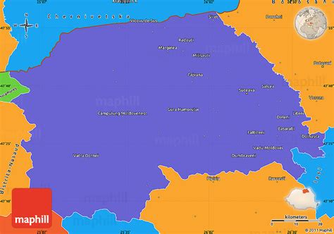 Political Simple Map Of Suceava