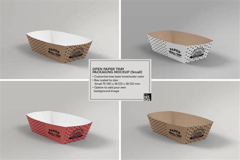 Paper Takeout Trays Packaging Mockup | Packaging mockup, Free packaging mockup, Food box packaging