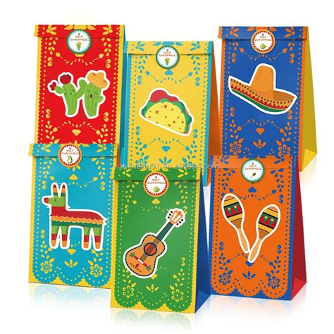 Lb004 Mexican Style Party Favor Bags For Birthday Party Supplies Candy