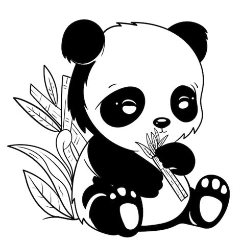 Premium Vector Cute Baby Panda Outline Page Of Coloring Book For