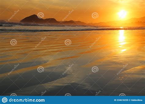 Tropical Horizon With Spring Time Beautiful Sunset On The Beach With