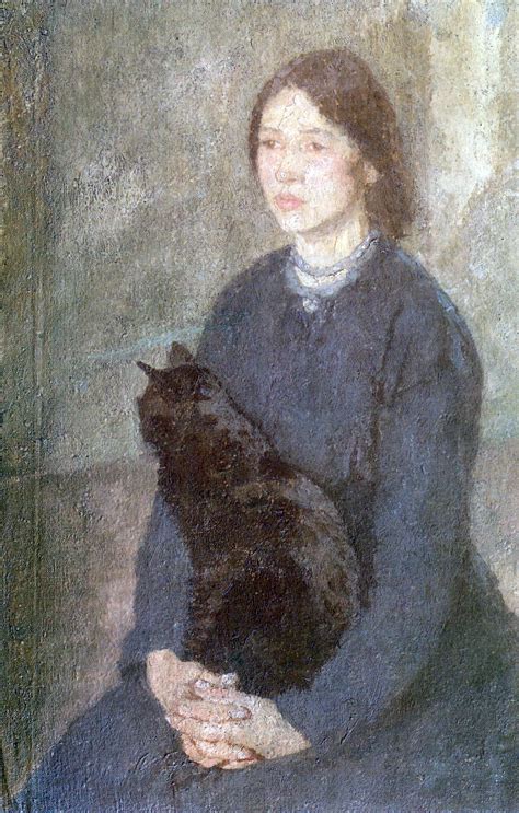 A lovely evening with cats at johan and his cats studio located at setia alam. Young Woman Holding a Black Cat, c.1920 - Gwen John ...