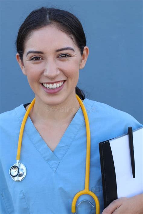 Closeup Portrait Of Friendly Smiling Confident Female Doctor