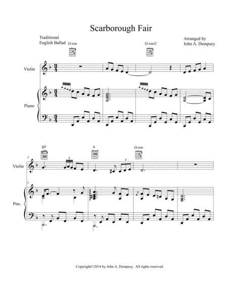 Scarborough Fair Pianovocalguitarviolin By Traditional English
