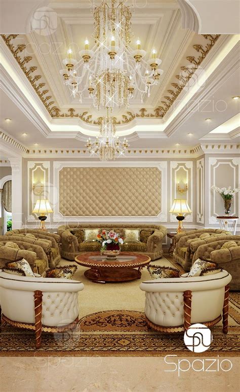 The process or art of decorating or adorning something. Majlis interior design in Dubai | Luxury house interior ...