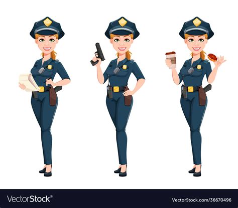 police woman in uniform female officer royalty free vector