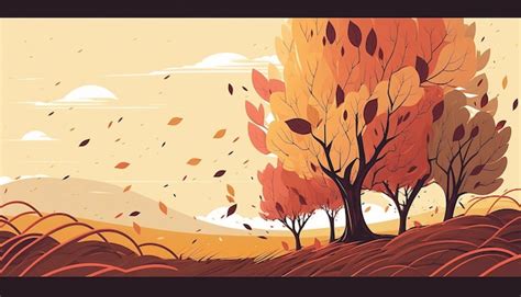 Premium Ai Image Autumn Background Illustration Generative Ai