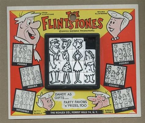 Roalex Hanna Barbera Flintstones 15 Square Puzzle Fred Wilma Barney