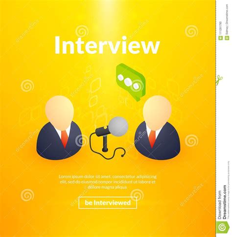 Interview Poster Of Isometric Color Design Stock Vector Illustration