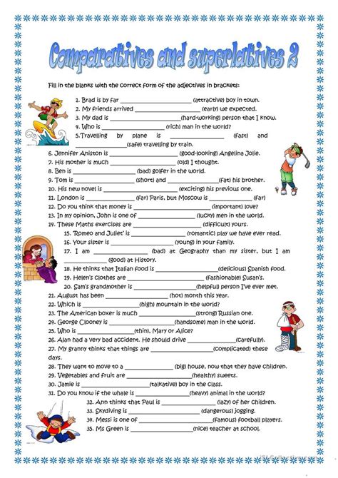 Comparatives And Superlatives English ESL Worksheets For Distance Learning And Physical