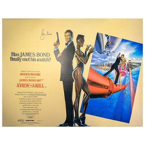 Hand Signed By Roger Moore A View To A Kill Film Poster 1985 For