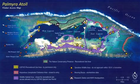 Large Scale Visitor Access Map Of Palmyra Atoll Palmyra Atoll