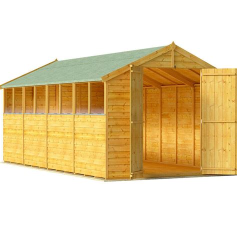 Billyoh Keeper Overlap Apex Wooden Workshop Garden Storage Shed 4x6 Up