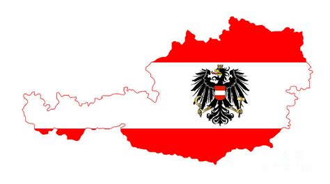 Isolated Austrian Flag And Map Digital Art By Bigalbaloo Stock Fine