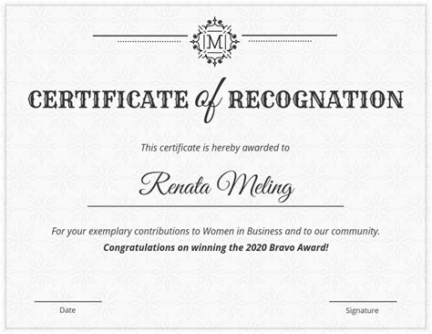 Vintage Certificate Of Recognition Template In Funny Certificates For