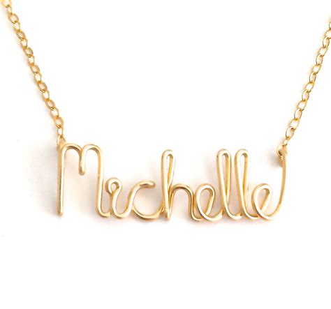 Gold Name Necklace Personalized 14k Gold Filled Name Necklace