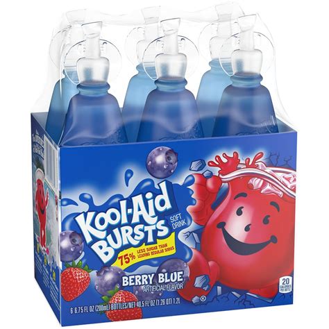 Kool Aid Bursts Berry Blue Soft Drink 6 6 75 Fl Oz Bottles 40 5 Oz Grocery