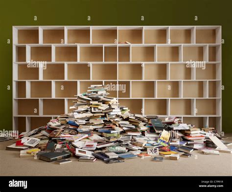 Pile Of Books By Empty Shelves Hi Res Stock Photography And Images Alamy