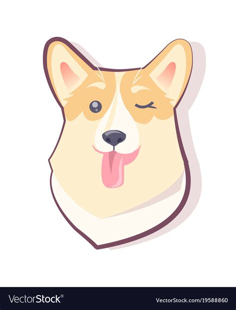 Dog Emoticon Winking Puppy Royalty Free Vector Image