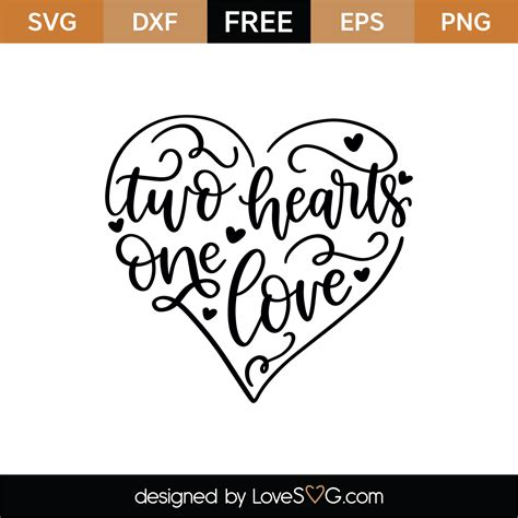 Free Two Hearts One Love Svg Cut File