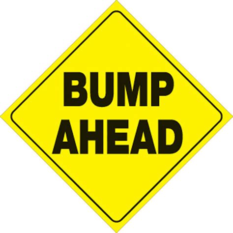 Yellow Plastic Reflective Sign 12 Bump Ahead