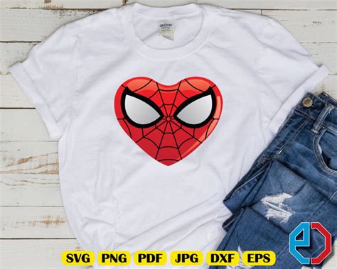 Spiderman Face Heart Valentine's Svg Png Pdf Jpg Eps | Etsy