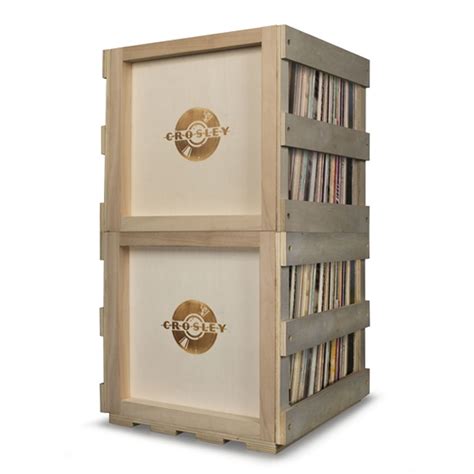 New Crosley Ac1017a Na Stackable Vinyl Record Storage Crate Natural