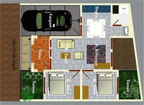 Rumah minimalis dua lantai pada lahan 5x12 meter. Desain Rumah Minimalis Type 50 Plus Denah