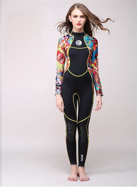 High End Mm Women Neoprene Wetsuit Color Stitching Jellyfish Clothing