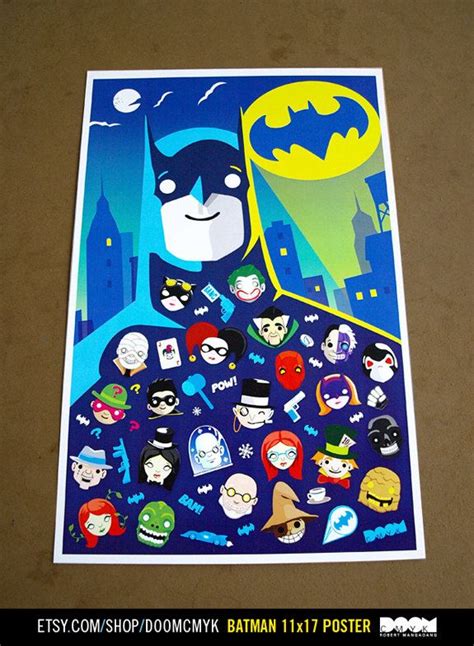 Items Similar To Batman Kawaii Fan Art Poster On Etsy Batman Cartoon