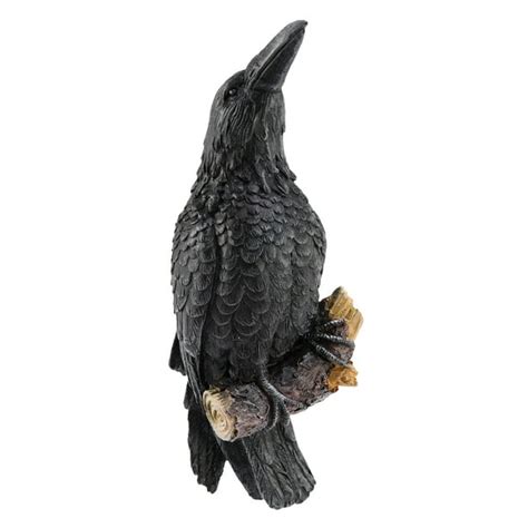 Raven Statue Fake Raven Resin Statue Bird Crow Sculpture Outdoor Crows