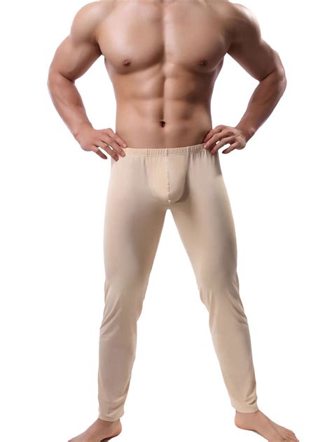 Mens Casual Low Rise Bulge Pouch Long Johns Thermal Pants Underwear