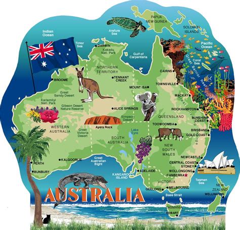 Map Of Australia Natural Features 88 World Maps