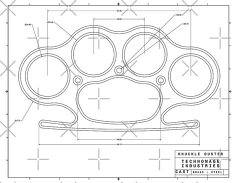 Knuckle Duster Plain Schematic By Aromis Redbubble