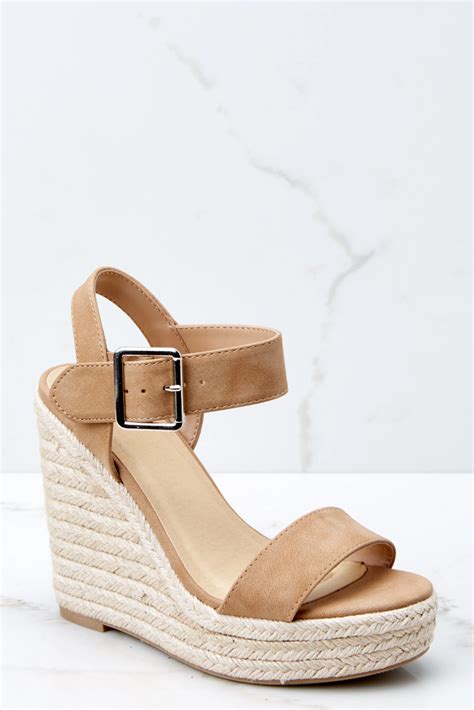Teetering In The Unknown Beige Platform Wedges Heel Sandals Outfit Women Shoes Womens Sandals