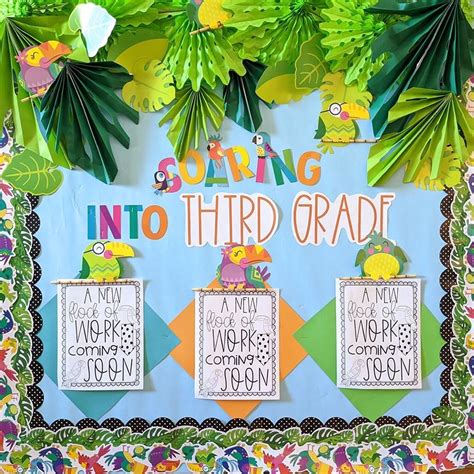 Tropical Leaves Bulletin Board Borders In 2021 Classroom Themes Middle School Classroom Decor