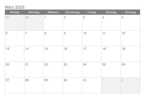 Kalender März 2023 Zum Ausdrucken Notizen Docalendario