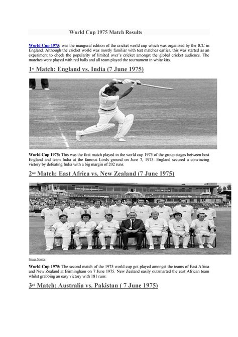 Scorespro is the #1 cricket results website for the icc world cup, we also cover all of the fixtures, standings & more for the icc world cup meaning that we are the only website you are ever going to. ICC Cricket World Cup 1975 Match Results by sportzcraazy30 ...