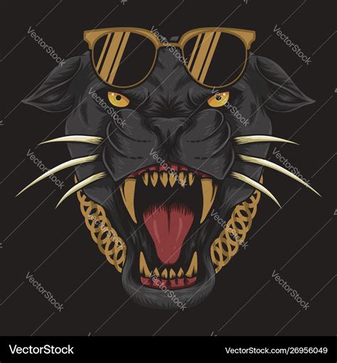 Cool Black Panther Royalty Free Vector Image Vectorstock