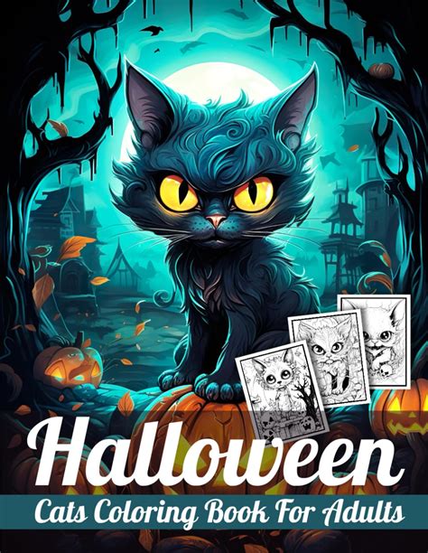 Halloween Cats Coloring Book For Adults A Unique Super