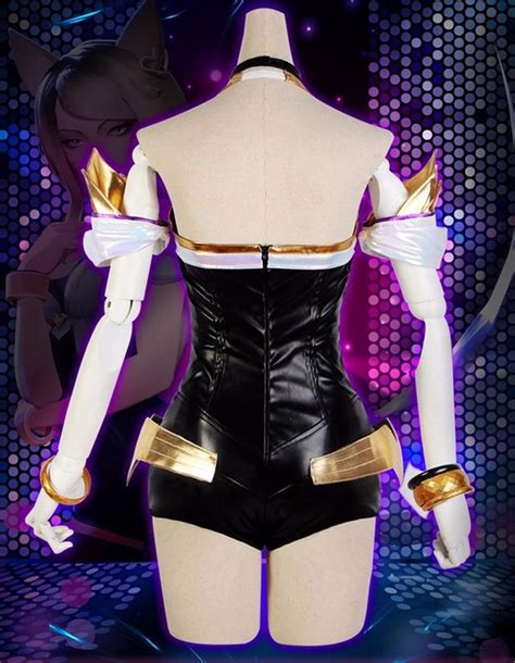 Lol League Of Legends Kda Ahri Leather Bodysuit Cosplay Costume Full
