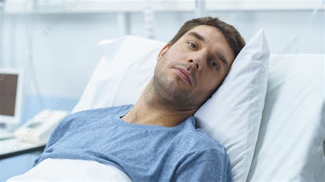 Ill Man Lying In A Hospital Bed Stock Image F0333126 Science