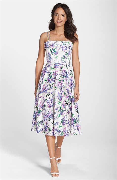 Maggy London Floral Print Fit And Flare Midi Dress Regular And Petite