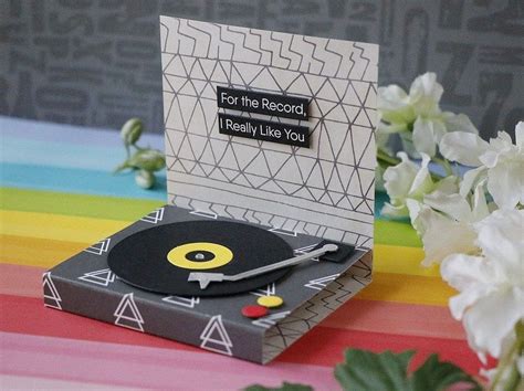 Pop Up Record Player Laurafadora Cards For Men Birthday Invitations