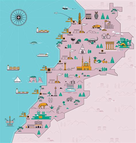 Lebanon Map Illustration On Behance