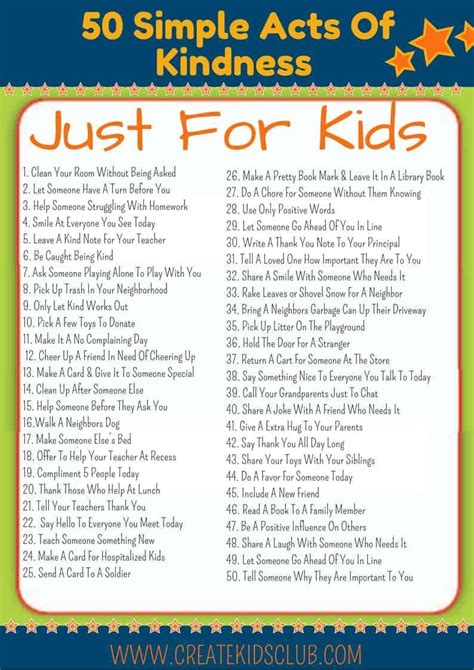 Get This Free Printable With 50 Random Acts Of Kindness