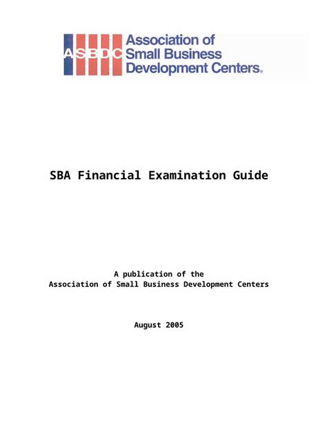 Doc Sba Examination Guide Outline Sbdcnet · Web Viewthe Sba Has A