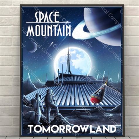 Space Mountain Poster Disney Attraction Poster Disney World Etsy