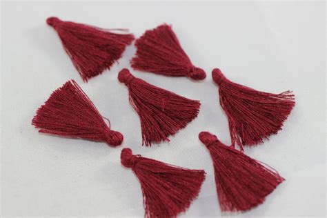 Mini Cotton Tassels 27mm Crimson Touch Jewelry Tassel Thread Etsy