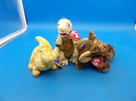Ty Beanie Babies Dinosaurs Lot Of 3 Attached Tags Ebay